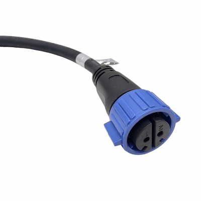 M19-2pins 20A push lock female cable connector(molding with 2*2.5mm² rubber cable)