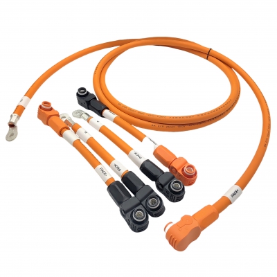 EV high-voltage battery charging cable with connector